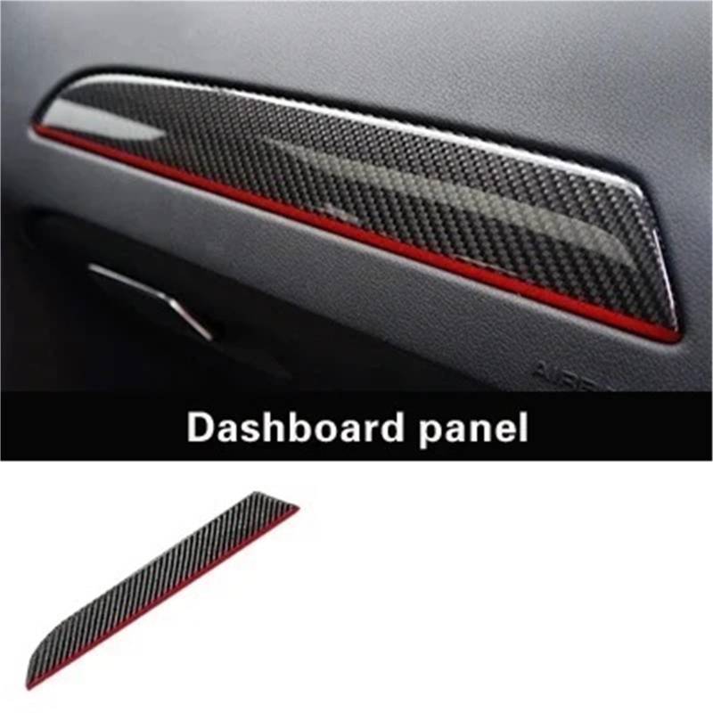 Zentrale Dashboard Dekoration Für A4 B8 2009-2016, 4 Stück Kohlefaser-Türverkleidungsaufkleber, Zierabdeckung, Copilot-Armaturenbrett, Auto-Innenausstattung Lenkrad Abdeckung Aufkleber(B LHD) von SQTGJJJ