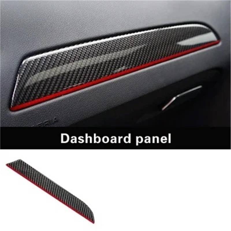 Zentrale Dashboard Dekoration Für A4 B8 2009-2016, 4 Stück Kohlefaser-Türverkleidungsaufkleber, Zierabdeckung, Copilot-Armaturenbrett, Auto-Innenausstattung Lenkrad Abdeckung Aufkleber(D RHD) von SQTGJJJ