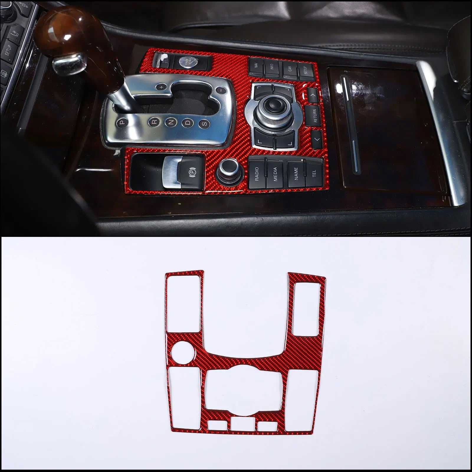 Zentrale Dashboard Dekoration Für A8 D3 D4 2004-2012 Auto Zentrale Steuerung Getriebe Panel Dekorative Aufkleber Weiche Carbon Faser Innen Zubehör Lenkrad Abdeckung Aufkleber(Style 1-1) von SQTGJJJ