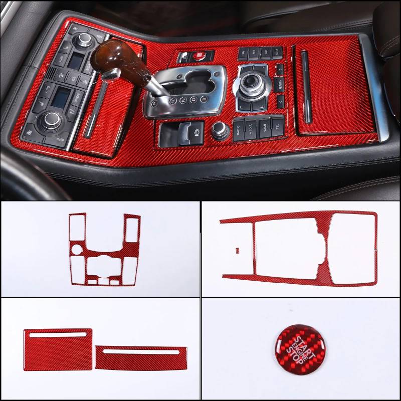 Zentrale Dashboard Dekoration Für A8 D3 D4 2004-2012 Auto Zentrale Steuerung Getriebe Panel Dekorative Aufkleber Weiche Carbon Faser Innen Zubehör Lenkrad Abdeckung Aufkleber(Style 1-5) von SQTGJJJ