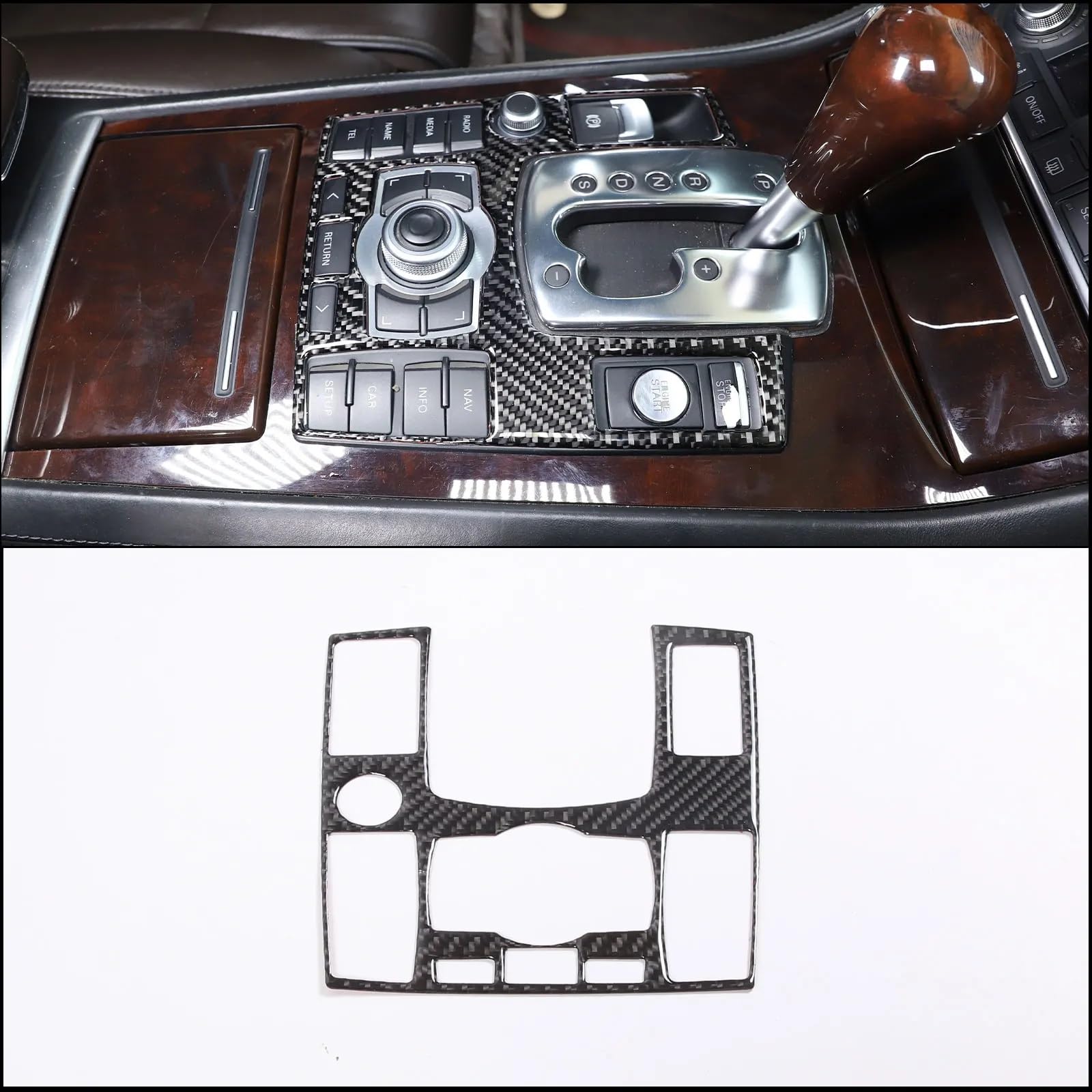 Zentrale Dashboard Dekoration Für A8 D3 D4 2004-2012 Auto Zentrale Steuerung Getriebe Panel Dekorative Aufkleber Weiche Carbon Faser Innen Zubehör Lenkrad Abdeckung Aufkleber(Style 2-1) von SQTGJJJ