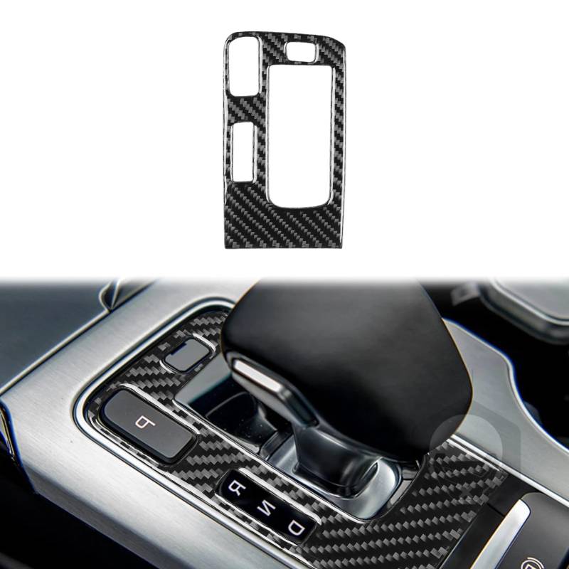 Zentrale Dashboard Dekoration Für Kia Für Stinger 2019-2023 Real Carbon Fiber Auto Dekoration Zubehör Innen Aufkleber Shifter Panel Sticket Lenkrad Abdeckung Aufkleber(LHD Black) von SQTGJJJ