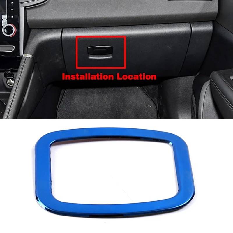 Zentrale Dashboard Dekoration Für Koleos 2017-2020 Blaue Farbe Edelstahl Center Console Dashboard Schutzrahmen Abdeckung Trim Für Samsung QM6 Lenkrad Abdeckung Aufkleber(Style K) von SQTGJJJ