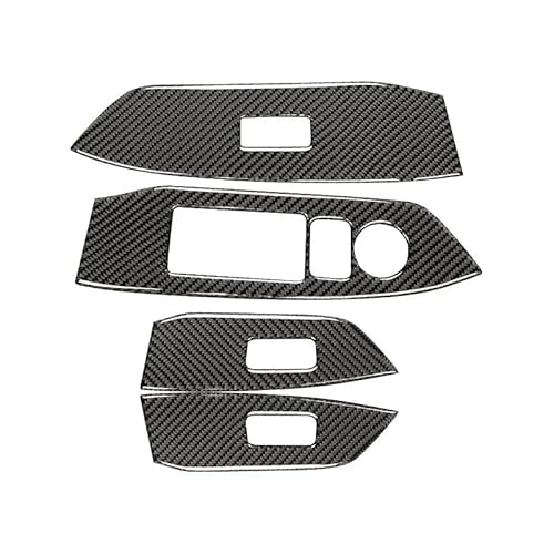 Zentrale Dashboard Dekoration Für Mazda CX-5 2017-2020 4PCS Auto Fensterheber Schalter Bedienfeld Rahmen Trim Abdeckung Innen Dekoration Aufkleber Lenkrad Abdeckung Aufkleber(Rechtslenker) von SQTGJJJ