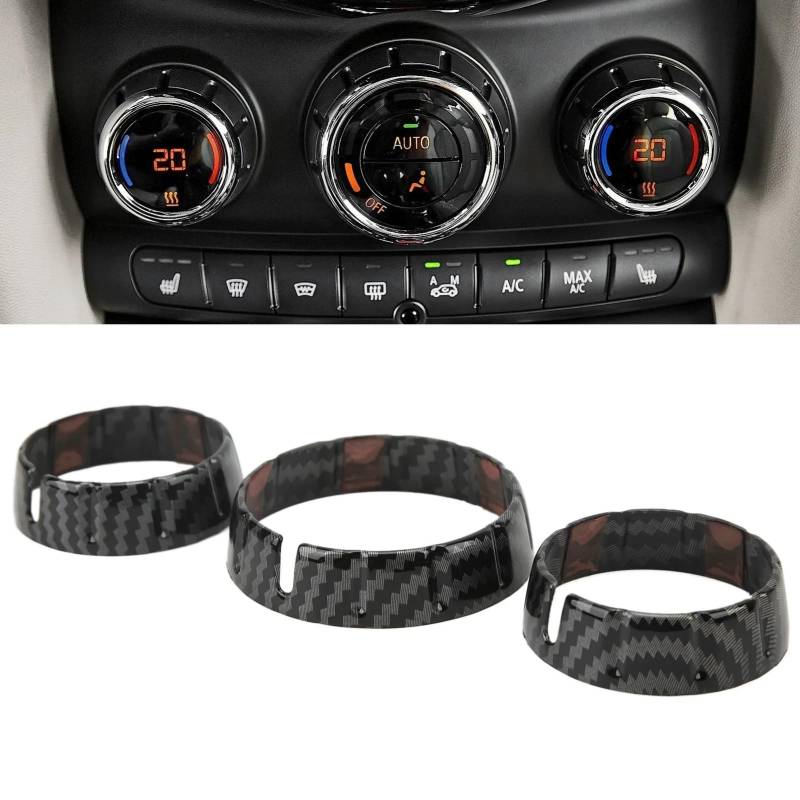 Zentrale Dashboard Dekoration Für Mini Für Cooper F55 F56 F57 Auto-Innenaufkleber A/C Luftauslassknopf Schalthebel Armaturenbrett Mittelkonsole Panel Lenkrad Abdeckung Aufkleber(A) von SQTGJJJ