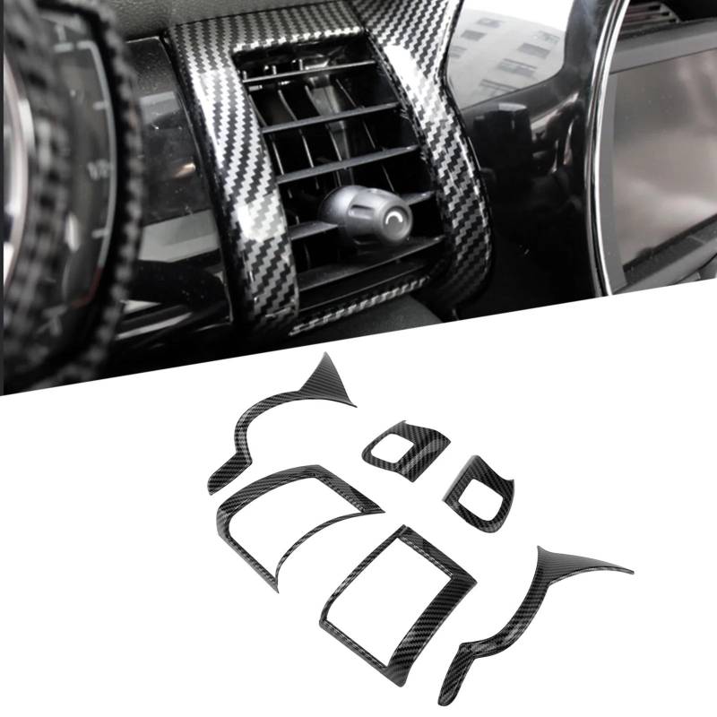 Zentrale Dashboard Dekoration Für Mini Für Cooper F55 F56 F57 Auto-Innenaufkleber A/C Luftauslassknopf Schalthebel Armaturenbrett Mittelkonsole Panel Lenkrad Abdeckung Aufkleber(B) von SQTGJJJ