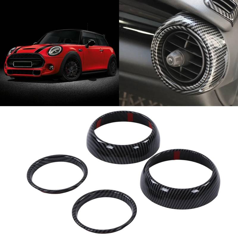 Zentrale Dashboard Dekoration Für Mini Für Cooper F55 F56 F57 Auto-Innenaufkleber A/C Luftauslassknopf Schalthebel Armaturenbrett Mittelkonsole Panel Lenkrad Abdeckung Aufkleber(D) von SQTGJJJ