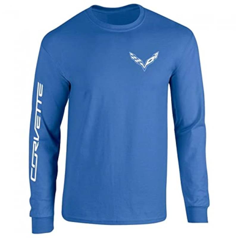 SR1 Performance Corvette T-Shirt C7-Logo mit Corvette-Schrift auf dem Ärmel, Größe XXL, Königsblau von SR1 Performance