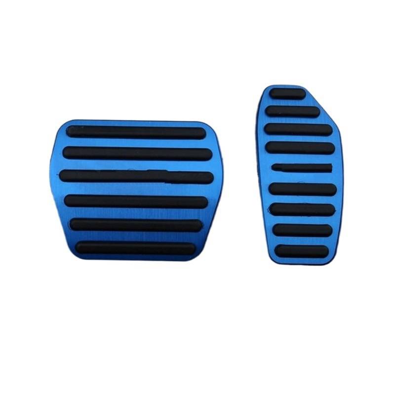 Fußablage Platte Passend für Nissan Qashqai J11 J12 2014 2015 2016 2017 2018 2019 2020 2021 2022 2023 Autopedalabdeckung Pedale(AT 2pcs Blue) von SRKATI