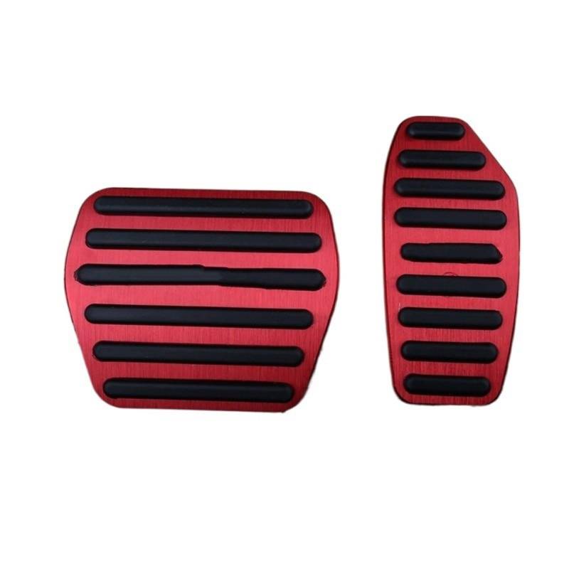Fußablage Platte Passend für Nissan Qashqai J11 J12 2014 2015 2016 2017 2018 2019 2020 2021 2022 2023 Autopedalabdeckung Pedale(AT 2pcs Red) von SRKATI