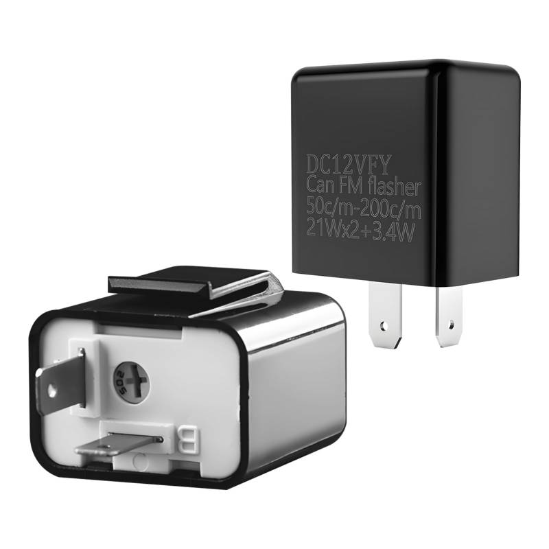 SRLWMYI 2 Stück LED Blinker Relais für Led Blinker Motorrad e Geprüft Sperrdiode 12v, für Blinker Motorrad,Elektronische LED-Blinker,Mit Verstellbarem Getriebe,Schwarzes,Flammhemmendes Gehäuse von SRLWMYI