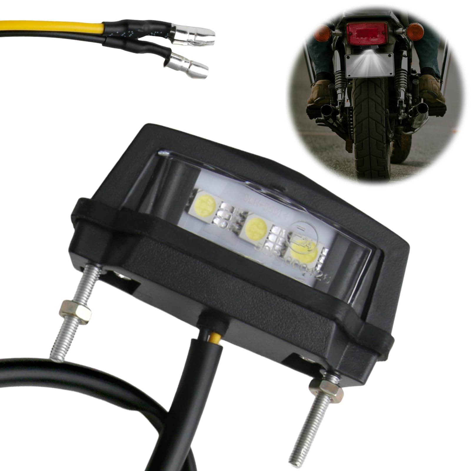 SRLWMYI LED Kennzeichenbeleuchtung Motorrad, E Geprüfte LED, für Motorrad Kennzeichen, Quad Roller Auto, IP67 Wasserdicht, Mini, Schwarz, Langlebige LED für Motorrad Auto Kennzeichenhalter SRLWMYI LED Kennzeichenbeleuchtung Motorrad, E Geprüfte LED, für Motorrad Kennzeichen, Quad Roller Auto, IP67 Wasserdicht, Mini, Schwarz, Langlebige LED für Motorrad Auto Kennzeichenhalter von SRLWMYI