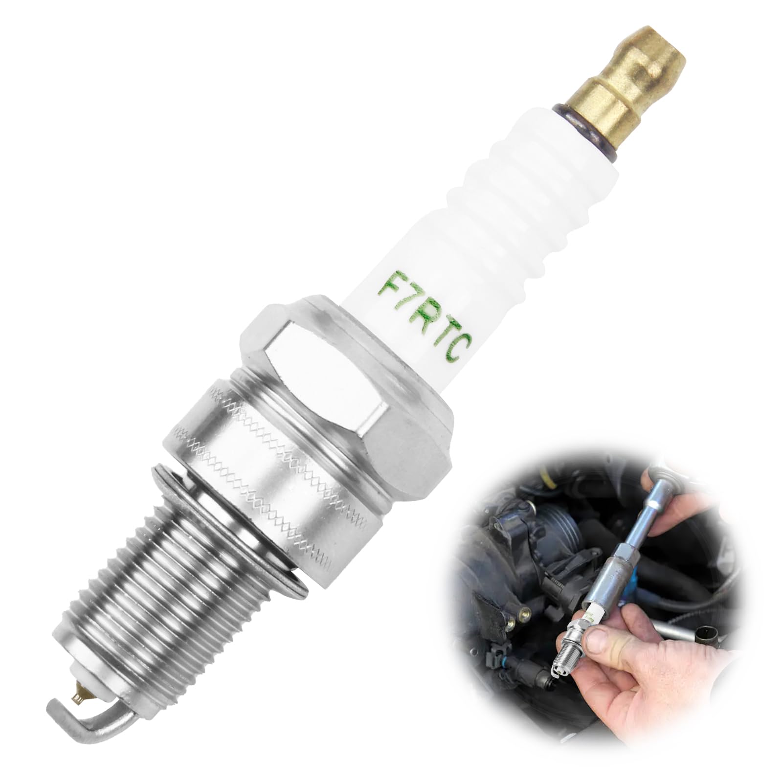 Zündkerze F7RTC Hochleistungs-Universeller Ersetzen für NGK Bosch Champion 14mm x 1,25mm Gewinde Hitzebeständig Für PKW Motorräder Gartengeräte 60 Jahre Erfahrung für 332/RN7YC 415/RN9YC 818/RN2C Zündkerze F7RTC Hochleistungs-Universeller Ersetzen für NGK Bosch Champion 14mm x 1,25mm Gewinde Hitzebeständig Für PKW Motorräder Gartengeräte 60 Jahre Erfahrung für 332/RN7YC 415/RN9YC 818/RN2C von SRLWMYI