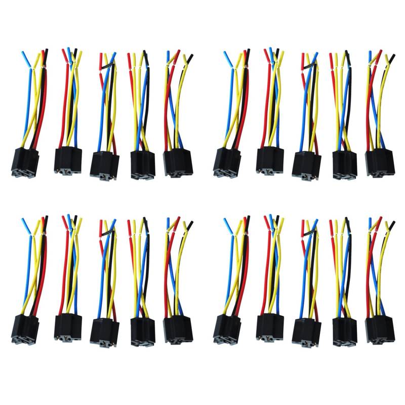 SRMAN 20 Stueck 5 Pin Leitungen Kabel Relais Sockel Baumstecker DC 12V Fuer Auto von SRMAN