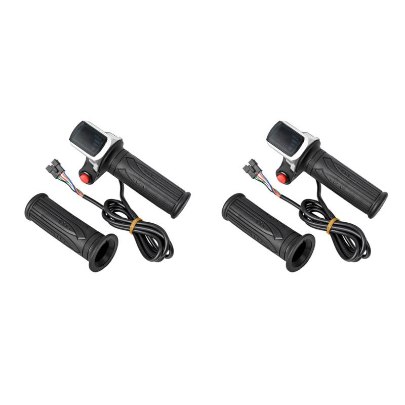 SRMAN 4 x Universal Elektrofahrrad Gashebel mit LCD-Display Griff Drossel für 36V Twist Throttle Scooter E-Bike Teile, 750119998 von SRMAN