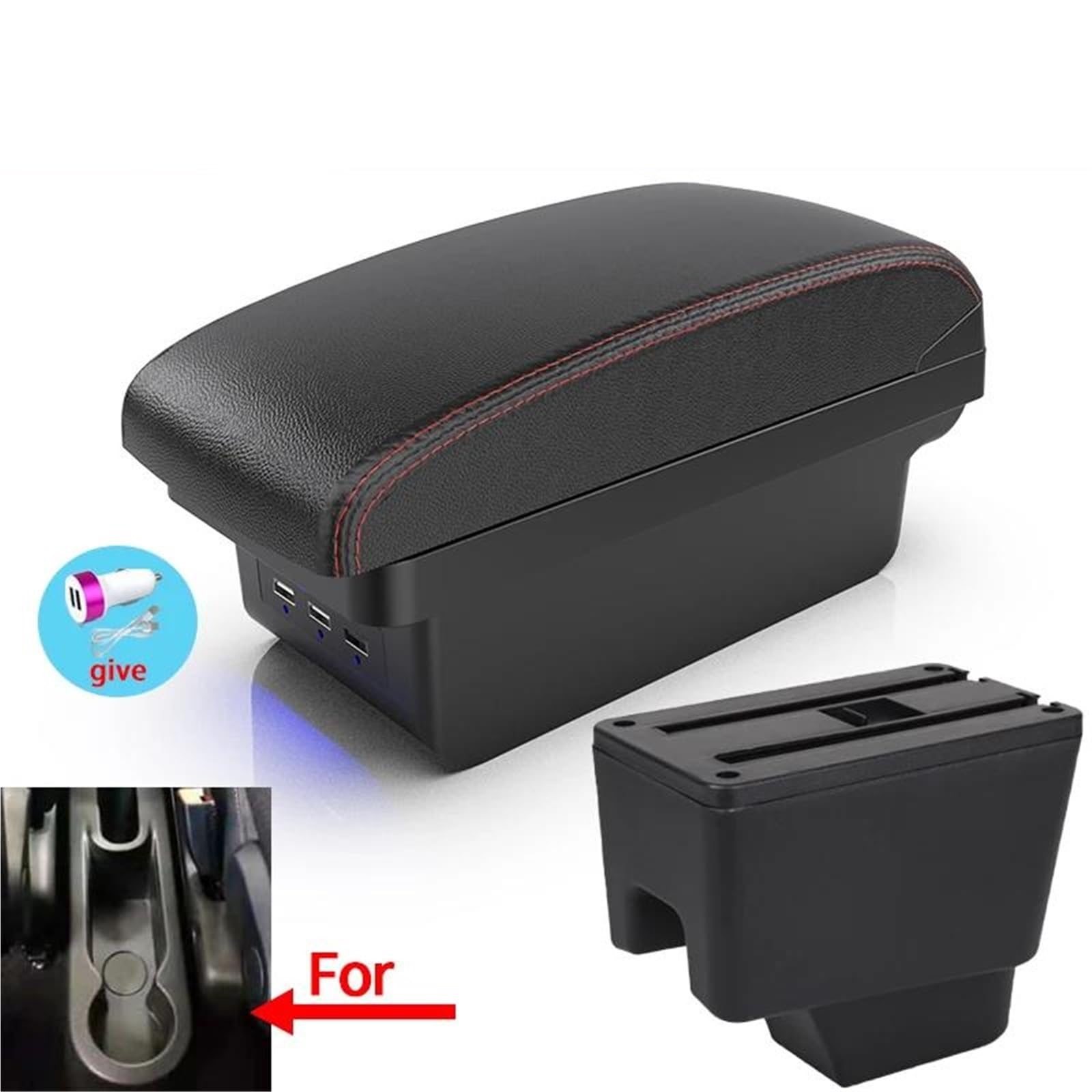 Auto Mittelkonsole Armlehne Box Für Kaptur Für Captur QM3 Auto Armlehne Retrofit Teile Gewidmet Zubehör Innen Mittelarmkonsole(Style B1) von SRQORT