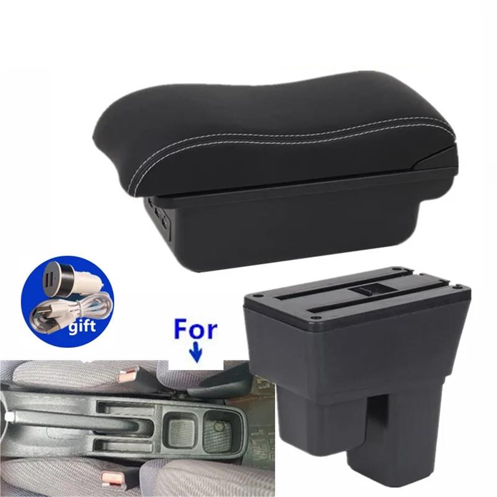 Auto Mittelkonsole Armlehne Für Fit Für Jazz 2 2008 2009 2010 2011 2012 2013 Auto-Armlehnenbox Arm-Aufbewahrungsbox Autozubehör Mittelarmkonsole(Style B6) von SRQORT