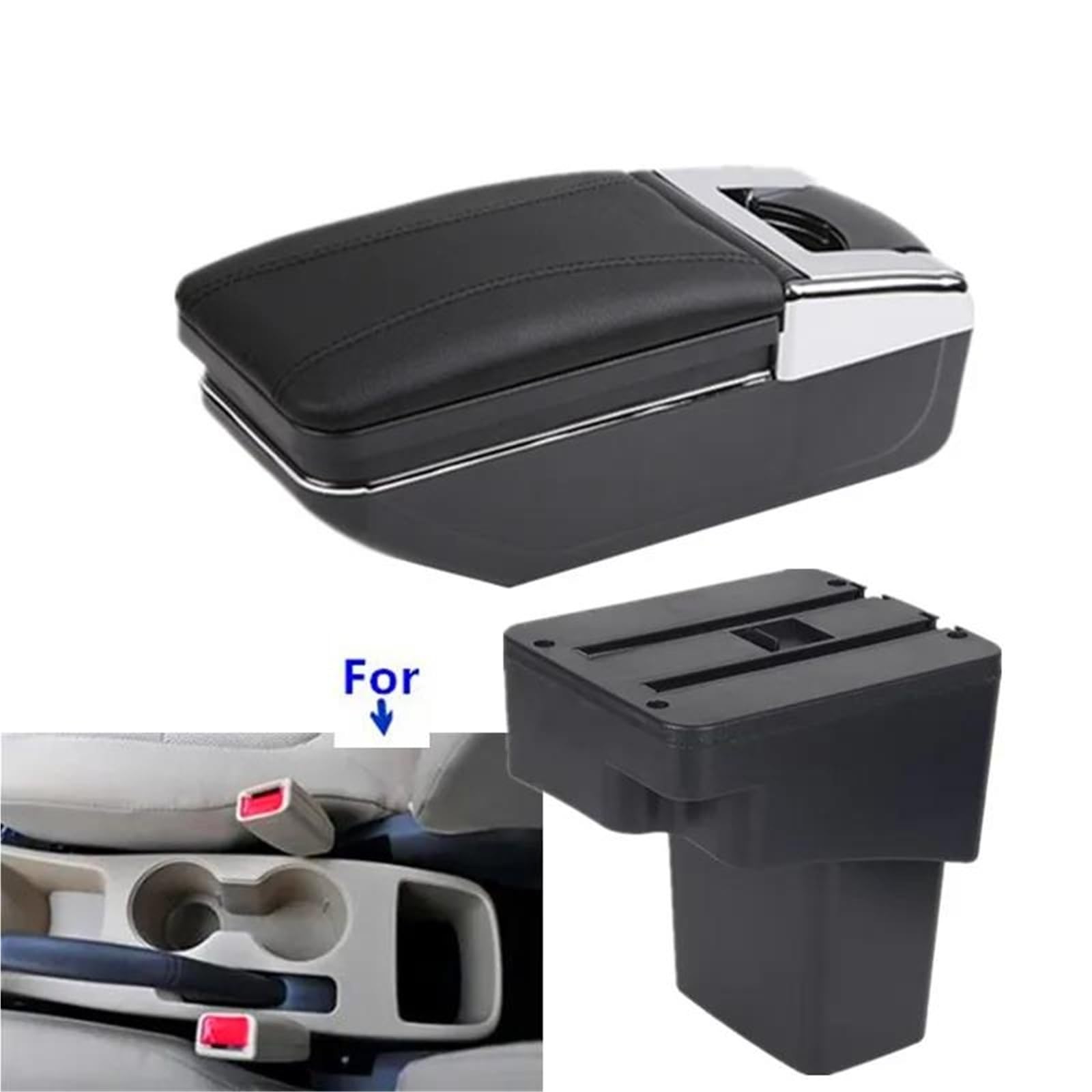 Auto Mittelkonsole Armlehne Für Hyundai Für Accent RB Für Solaris Für Verna 2011-2016 Auto Armlehne Box Innen Lagerung Box Mittelarmkonsole(Style A1) von SRQORT