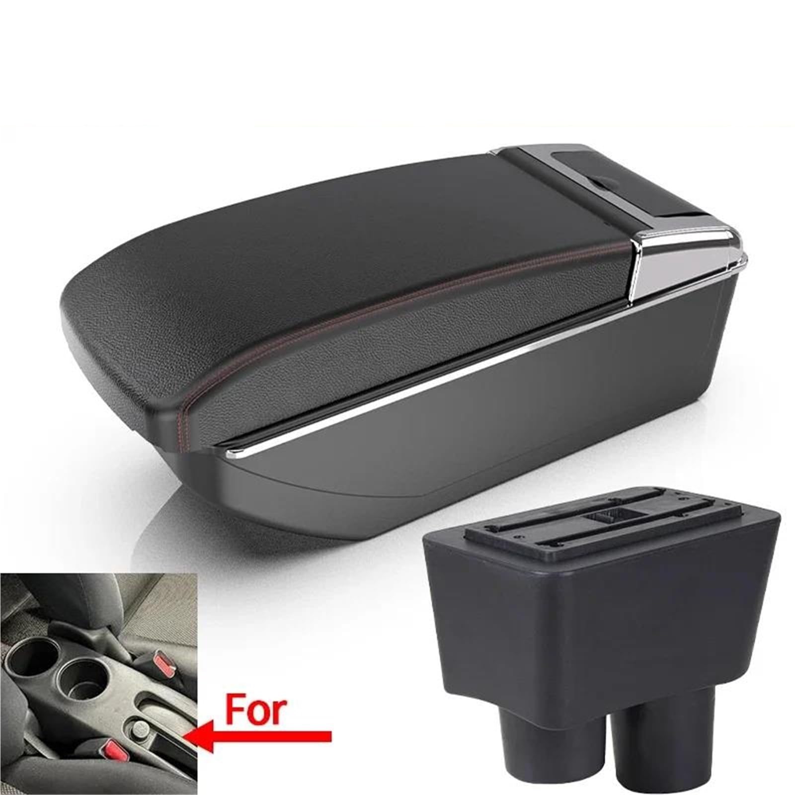 Auto Mittelkonsole Armlehne Für Nissan Für Almera Für Versa Auto Armlehne Box Lagerung Box Innen Retrofit Auto Zubehör Mittelarmkonsole(Style B1) von SRQORT