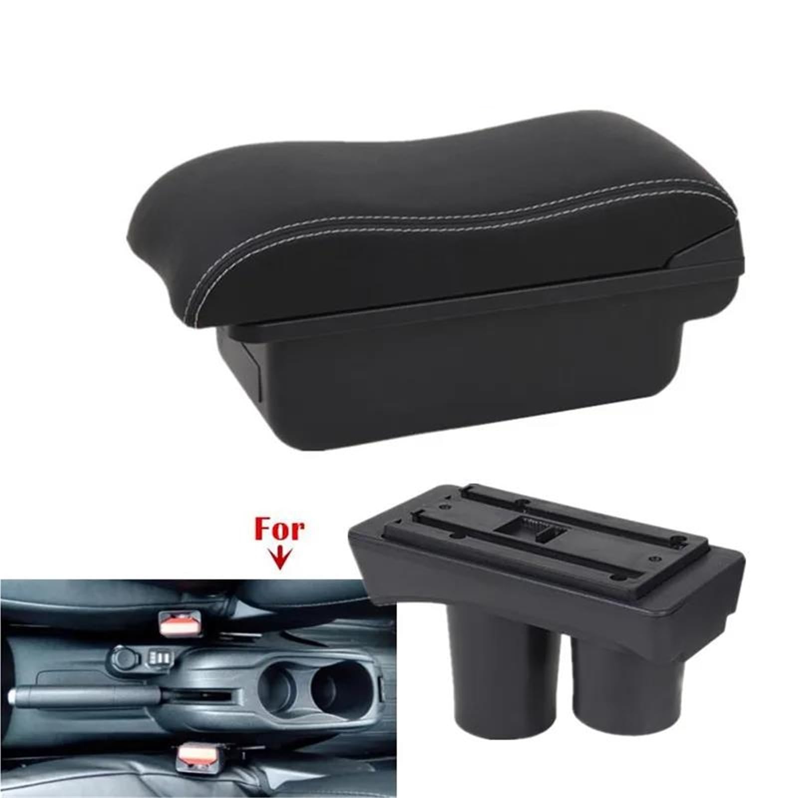 Auto Mittelkonsole Armlehne Für Peugeot Für 301 Für Citroen Für C-elysee Auto Armlehne Box Lagerung Box Innen Nachrüstung Mittelarmkonsole(Style A6) von SRQORT