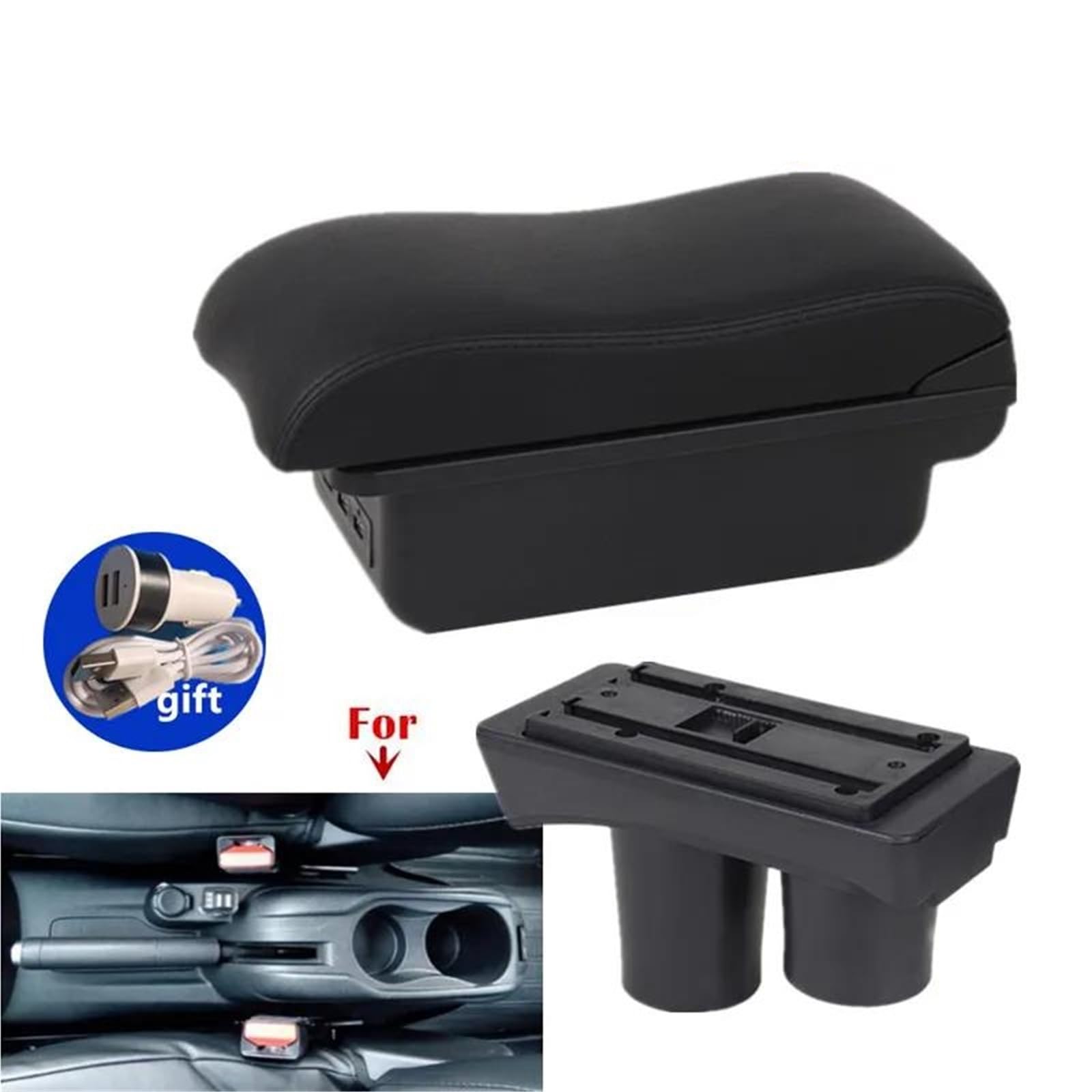Auto Mittelkonsole Armlehne Für Peugeot Für 301 Für Citroen Für C-elysee Auto Armlehne Box Lagerung Box Innen Nachrüstung Mittelarmkonsole(Style B4) von SRQORT