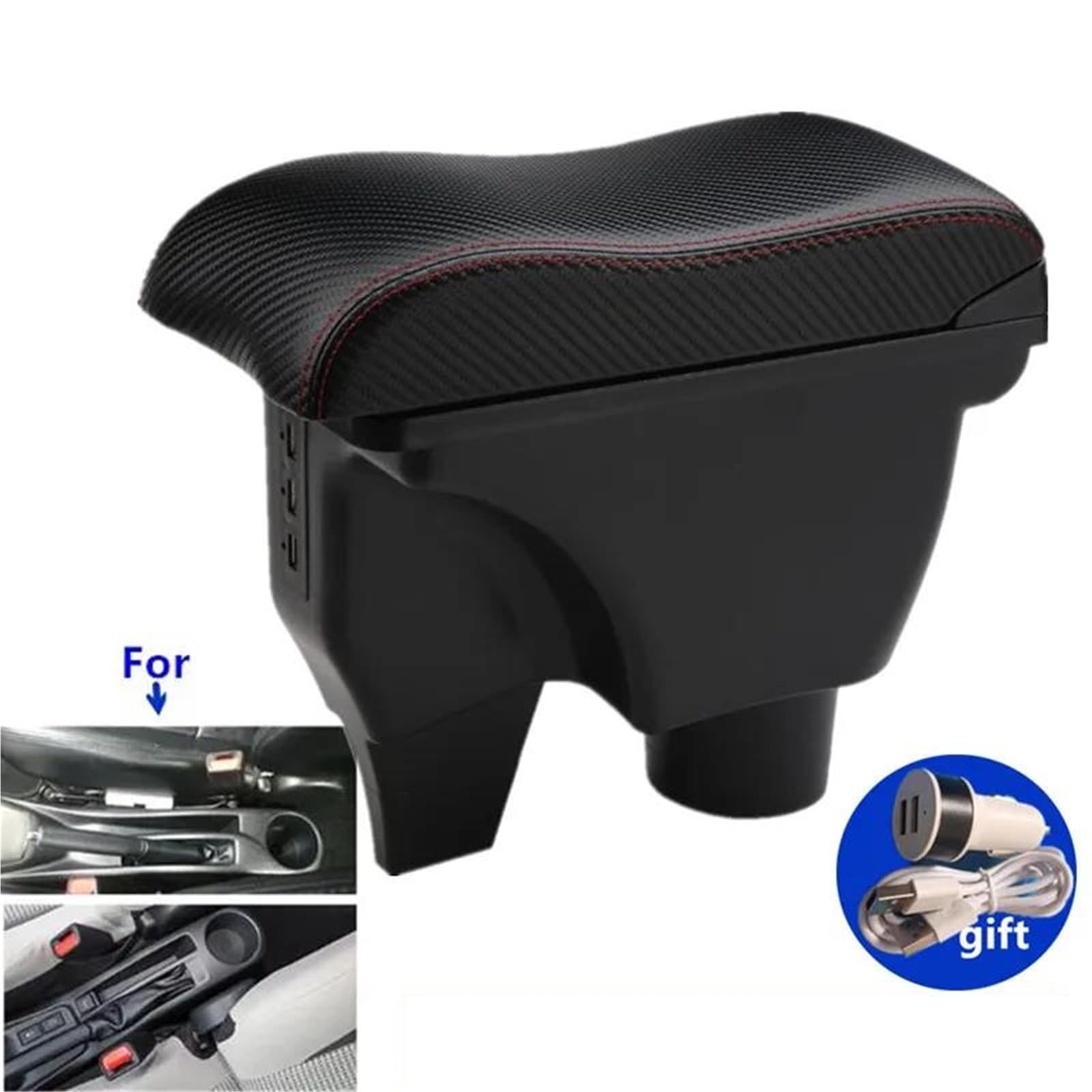 Auto Mittelkonsole Armlehne Für TOYOTA Für Yaris Für Vitz Auto Armlehne Box Innen Retrofit Center Storage Box Auto Zubehör Mittelarmkonsole(Style C5) von SRQORT