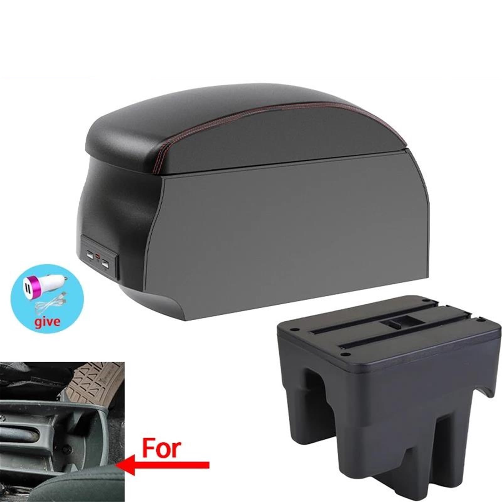 Auto Mittelkonsole Armlehne Für Toyota Für Avanza 2016 Auto Armlehne Box Innen Spezielle Teile Zubehör Zentrum Speicher Box Mittelarmkonsole(Style A1) von SRQORT
