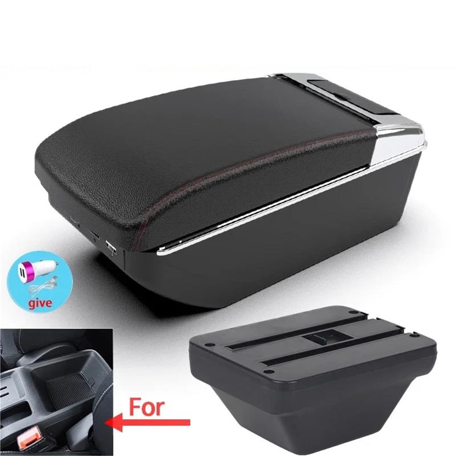 Auto Mittelkonsole Armlehnen Für MG Für ZS Car Center Console Storage Armlehnenbox Modifikationszubehör Mit USB-Aufladung Mittelarmkonsole(Style A1) von SRQORT