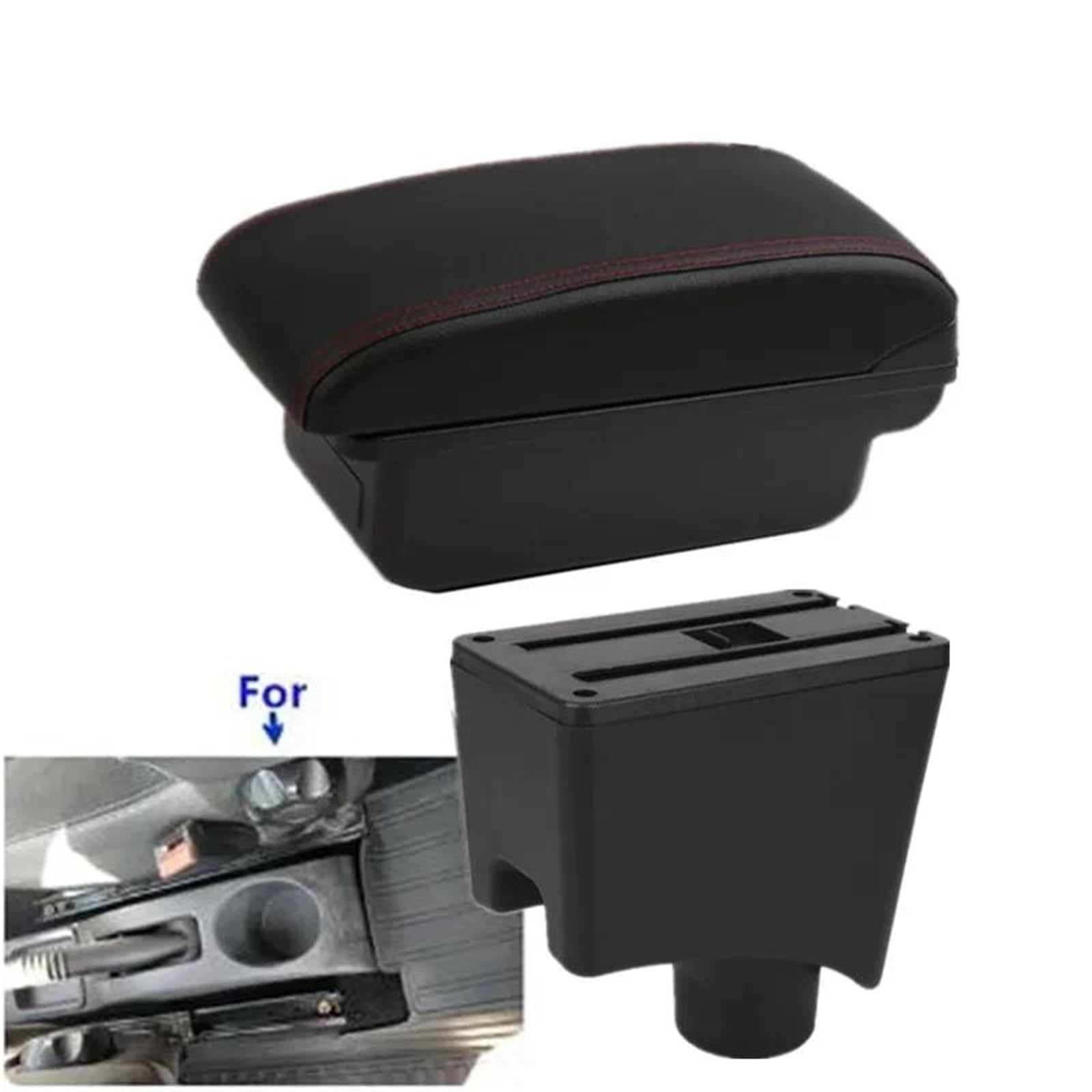 Auto Mittelkonsole Armlehnenbox Für Dacia Für Sandero Für Logan 2 Für Nissan Für Almera G15 Auto-Armlehnenzentrum Aufbewahrungsbox Mittelarmkonsole(Style A2) von SRQORT