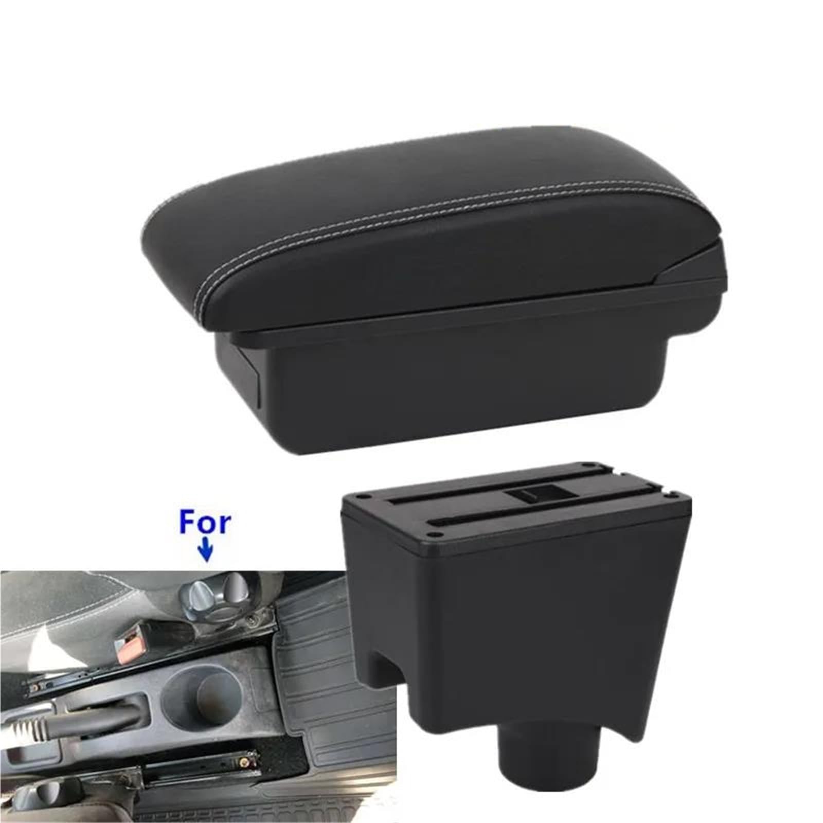 Auto Mittelkonsole Armlehnenbox Für Dacia Für Sandero Für Logan 2 Für Nissan Für Almera G15 Auto-Armlehnenzentrum Aufbewahrungsbox Mittelarmkonsole(Style A3) von SRQORT