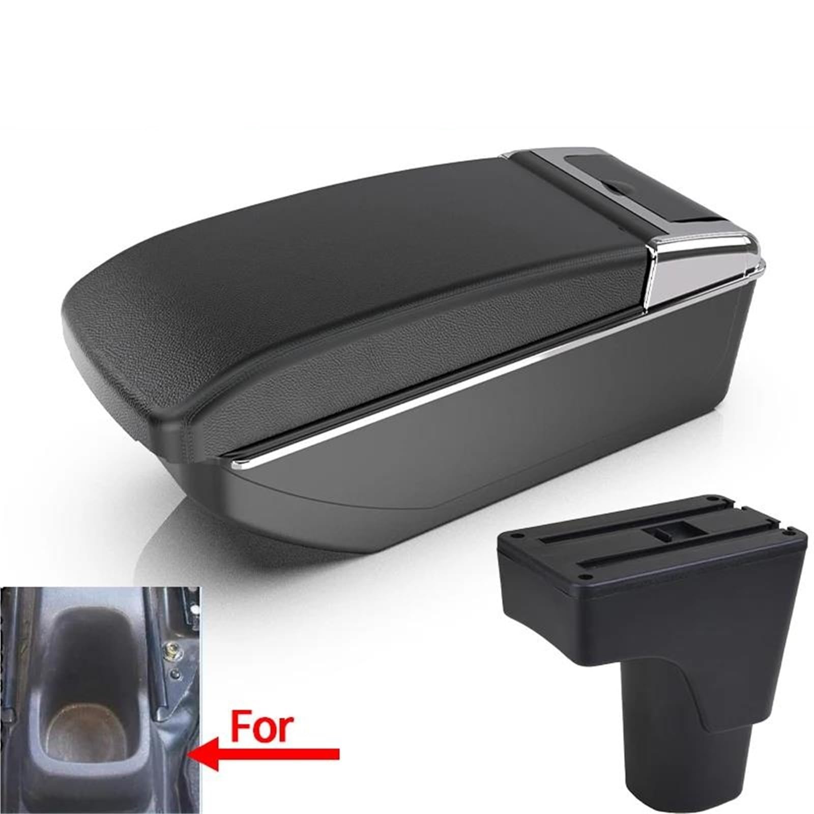 Auto Mittelkonsole Armlehnenbox Für Datsun Für GO Plus Universelles Auto-Mittelarmlehnen-Aufbewahrungsbox Getränkehalter Zubehör Mittelarmkonsole(Style B2) von SRQORT