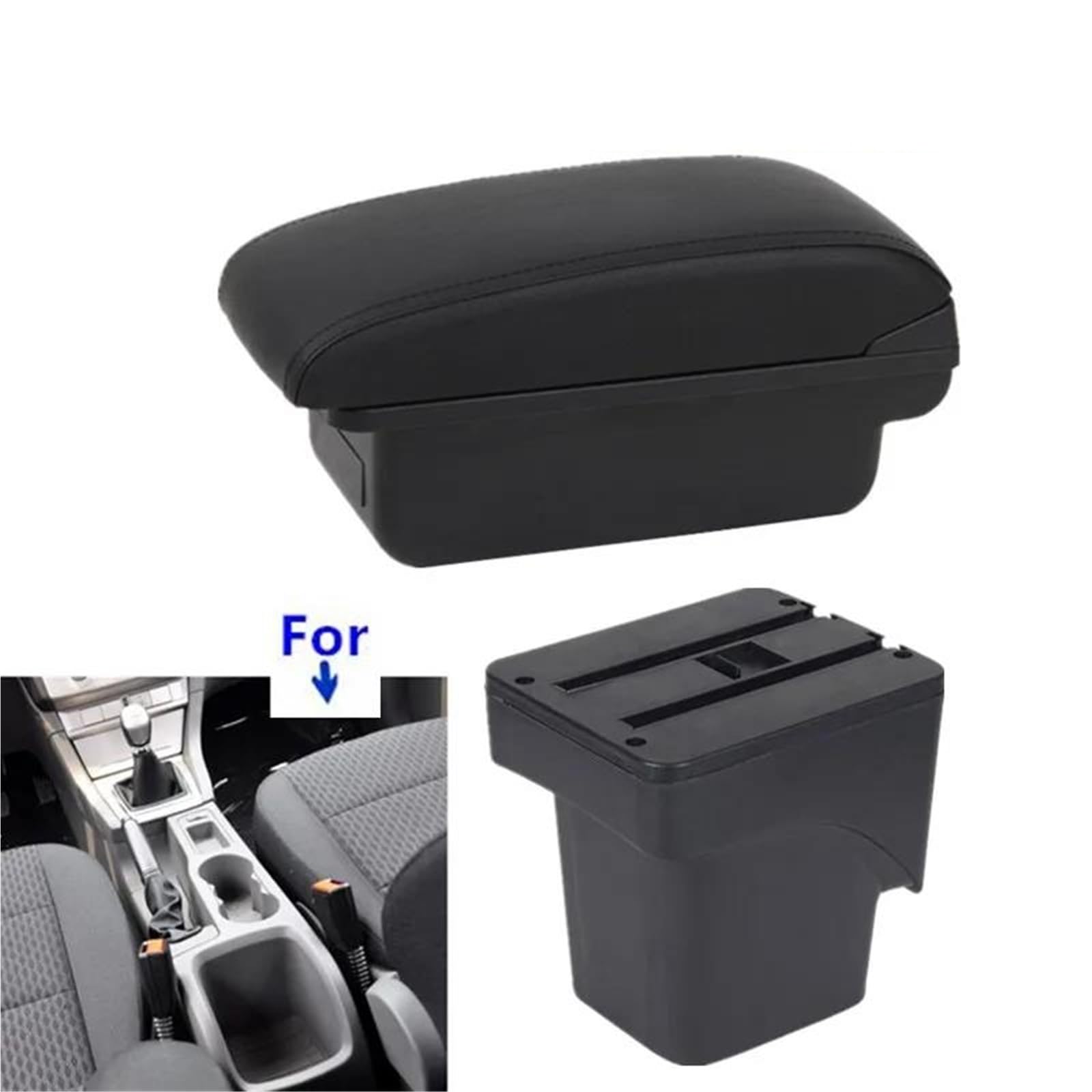 Auto Mittelkonsole Armlehnenbox Für Ford Für Focus Für Mk2 2005-2011 Auto-Armlehnenbox Center Storage Box Innen-Nachrüstung Mittelarmkonsole(Style A1) von SRQORT