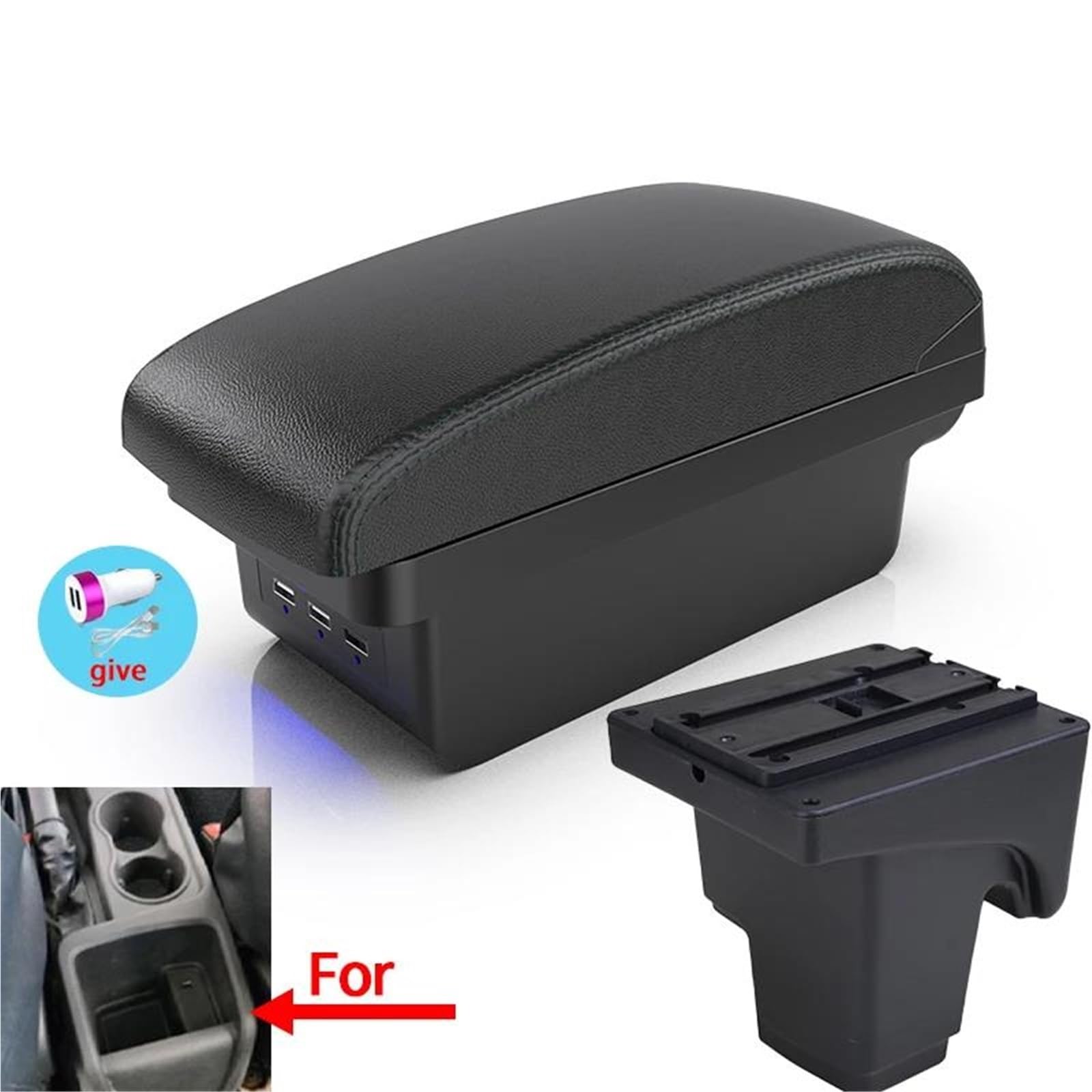 Auto Mittelkonsole Armlehnenbox Für Ford Für Focus Für Mk3 III Auto-Armlehnenbox Zentrale Aufbewahrungsbox Innenraum Autozubehör Mittelarmkonsole(Style B2) von SRQORT
