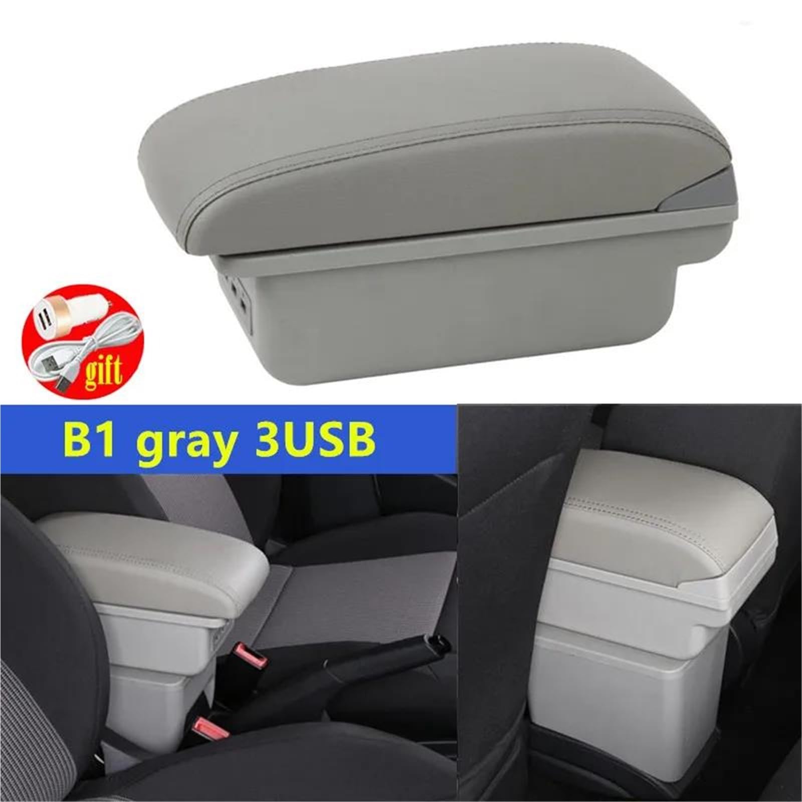 Auto Mittelkonsole Armlehnenbox Für Hyundai Für Accent Für Verna Auto-Armlehnenbox Zentrale Aufbewahrungsbox Nachrüst-Autozubehör Mittelarmkonsole(Style B3) von SRQORT