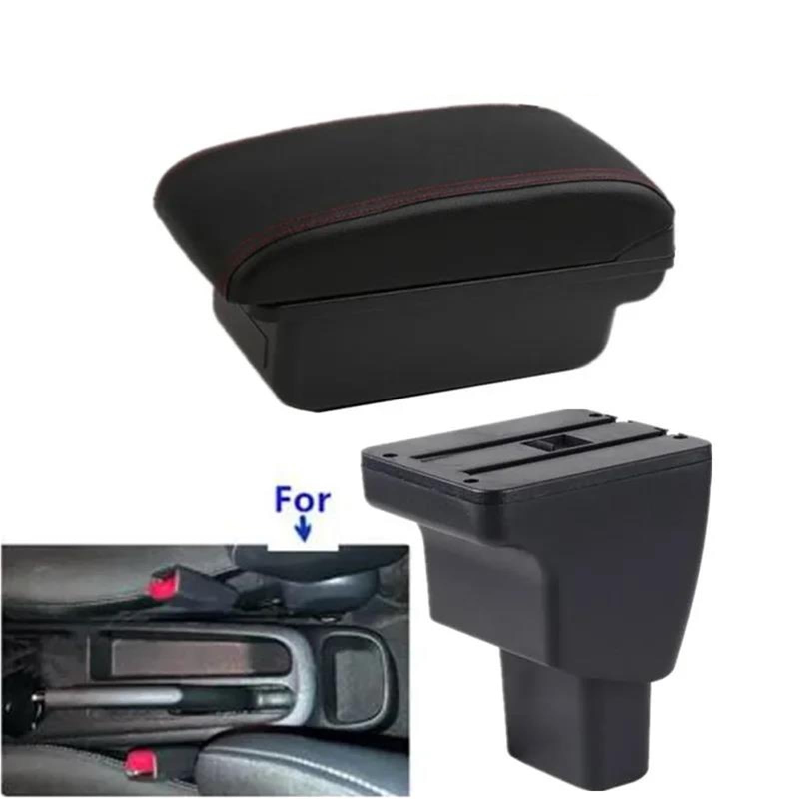 Auto Mittelkonsole Armlehnenbox Für Hyundai Für I10 Auto Armlehnenbox Innenausstattung Nachrüstung Zentrale Aufbewahrungsbox Mittelarmkonsole(Style A2) von SRQORT