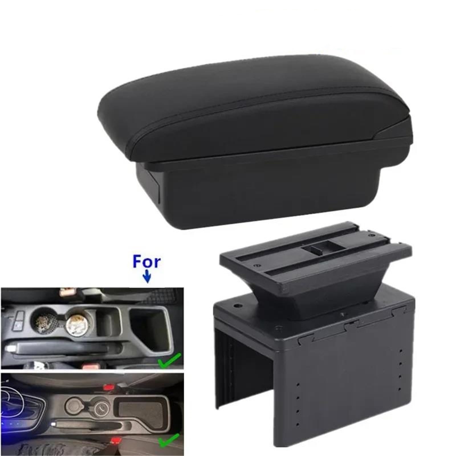 Auto Mittelkonsole Armlehnenbox Für Hyundai Für I20 2021-2023 Autoarmlehne Retrofit Innenaufbewahrungsbox Autozubehör Mittelarmkonsole(Style A1) von SRQORT