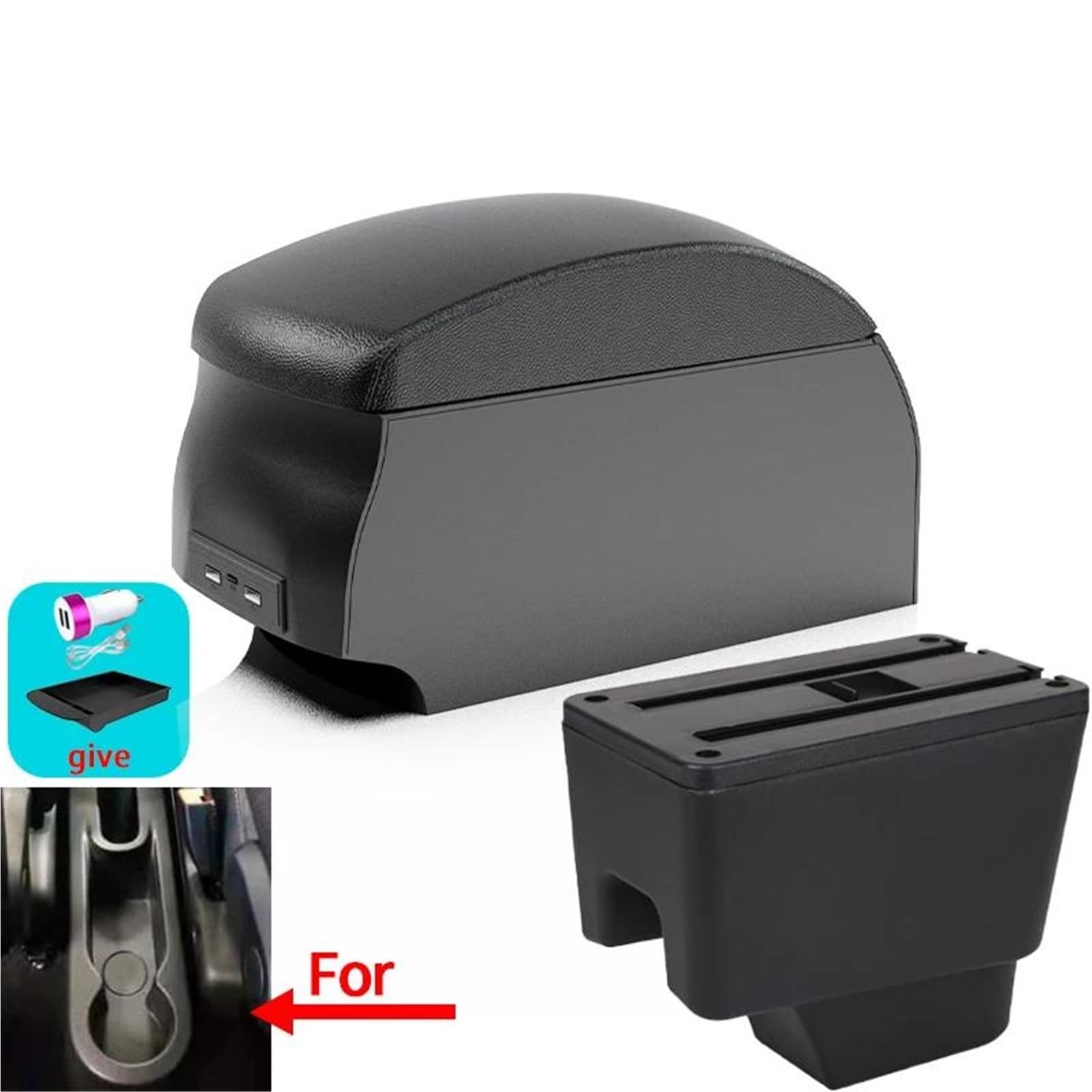Auto Mittelkonsole Armlehnenbox Für Kaptur Für Captur QM3 Auto-Armlehne Nachrüstteile Spezielles Zubehör Innendetails Mittelarmkonsole(Style B2) von SRQORT