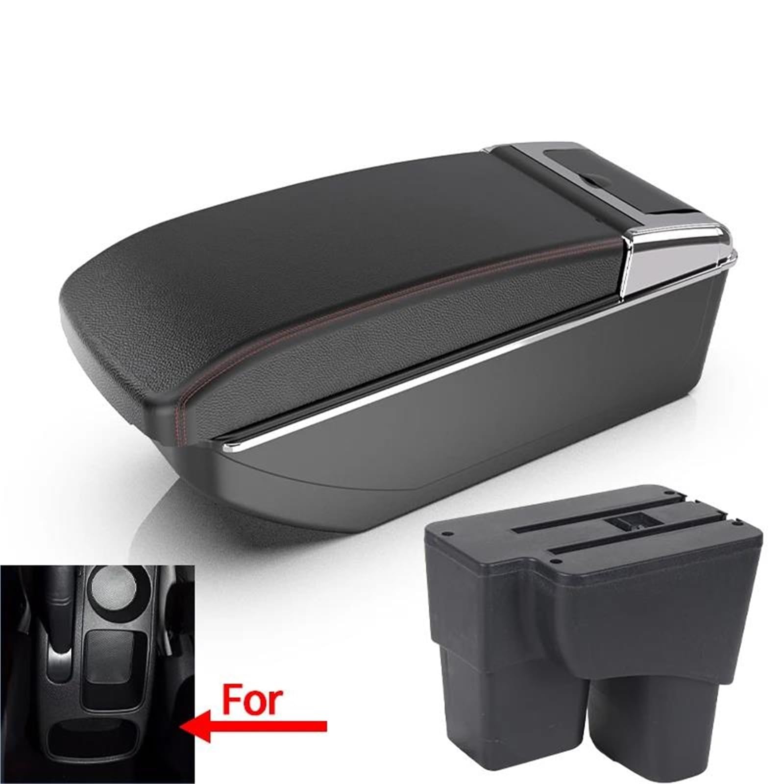 Auto Mittelkonsole Armlehnenbox Für Kia Für Soluto Für Pegas Auto-Armlehnenbox Autoinnenausstattung Aufbewahrungsbox Mit Halter Mittelarmkonsole(Style B1) von SRQORT