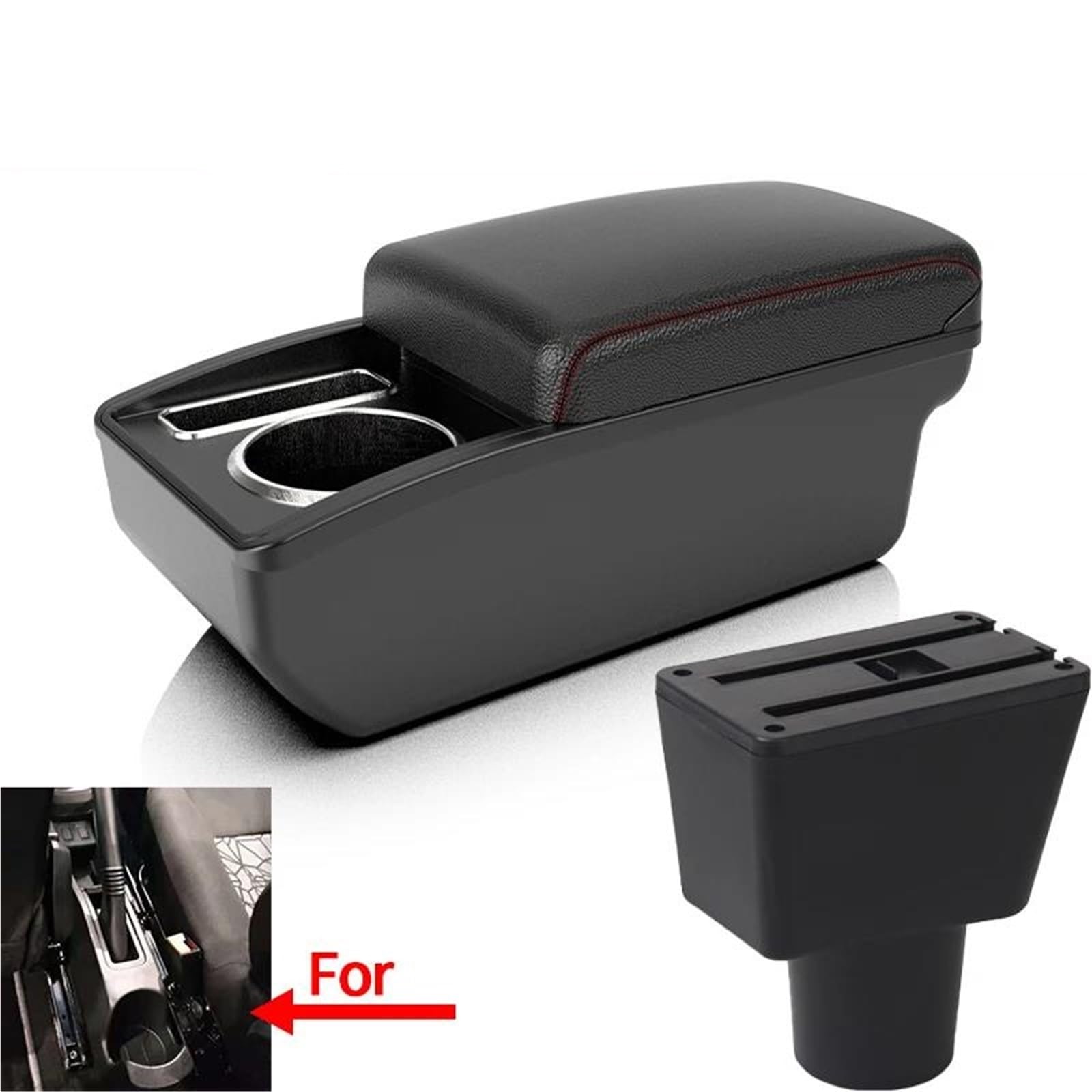 Auto Mittelkonsole Armlehnenbox Für Lada Für Xray Zentrale Aufbewahrungsbox Auto Speziell Für Den Nachrüst-Innenraum Getränkehalter Mittelarmkonsole(Style A1) von SRQORT