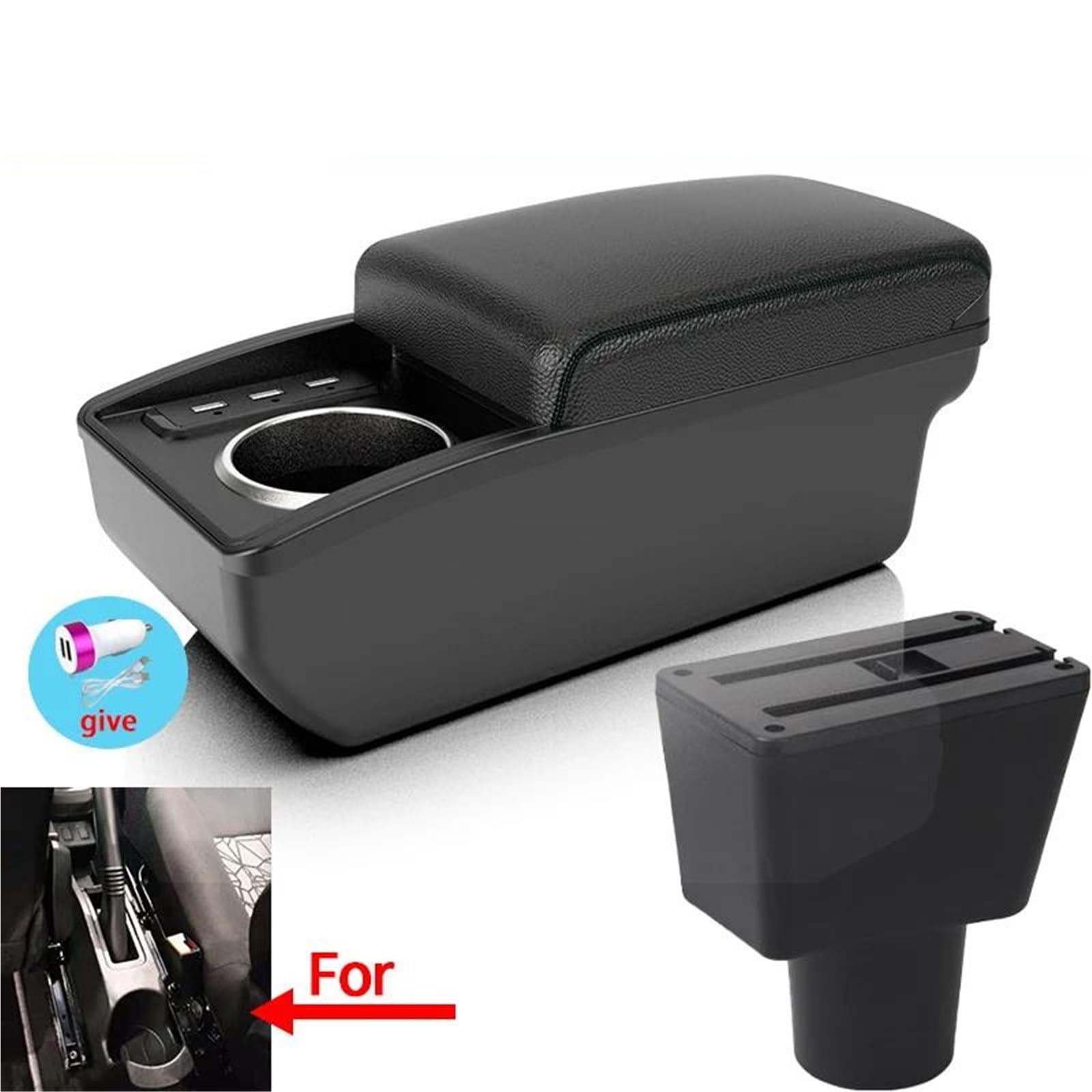 Auto Mittelkonsole Armlehnenbox Für Lada Für Xray Zentrale Aufbewahrungsbox Auto Speziell Für Den Nachrüst-Innenraum Getränkehalter Mittelarmkonsole(Style B2) von SRQORT