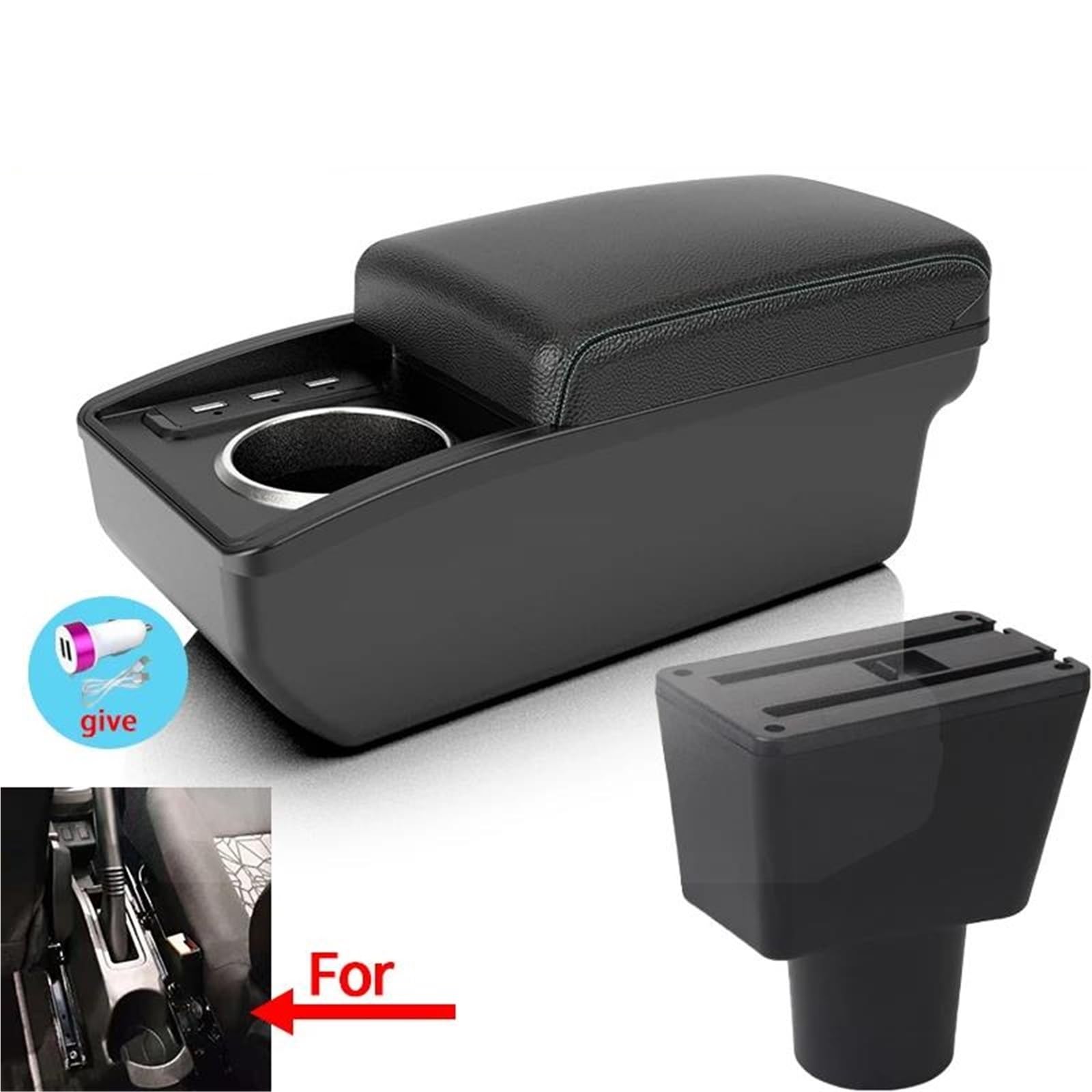 Auto Mittelkonsole Armlehnenbox Für Lada Für Xray Zentrale Aufbewahrungsbox Auto Speziell Für Den Nachrüst-Innenraum Getränkehalter Mittelarmkonsole(Style B3) von SRQORT