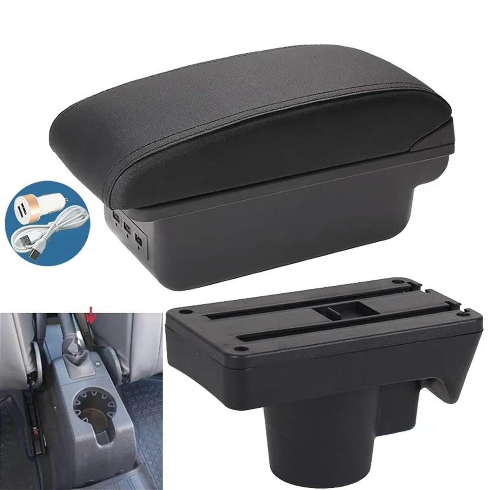 Auto Mittelkonsole Armlehnenbox Für Opel Für Astra 2008-2011 Auto Armlehne Innenumrüstung Autozubehör Aufbewahrungsbox USB Mittelarmkonsole(Style 5) von SRQORT