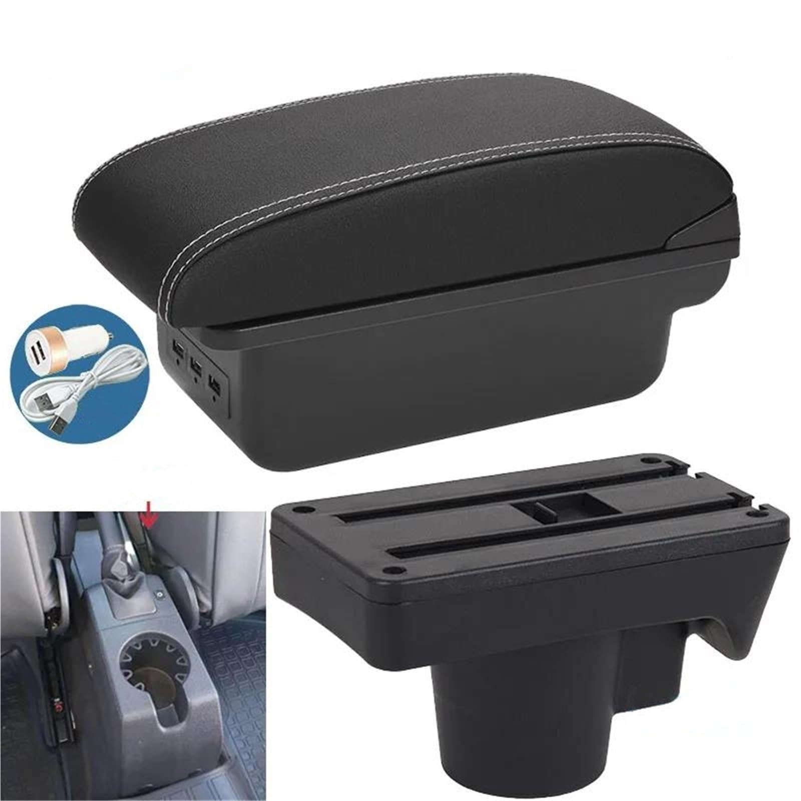 Auto Mittelkonsole Armlehnenbox Für Opel Für Astra 2008-2011 Auto Armlehne Innenumrüstung Autozubehör Aufbewahrungsbox USB Mittelarmkonsole(Style 6) von SRQORT
