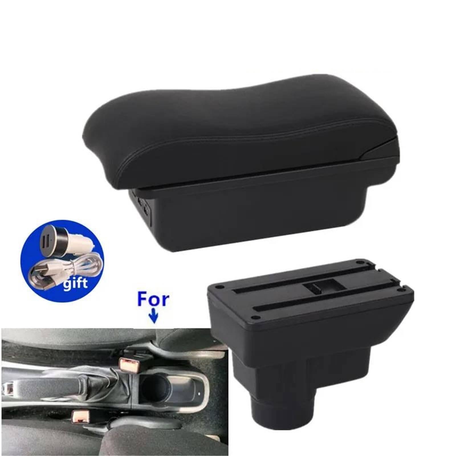 Auto Mittelkonsole Armlehnenbox Für Opel Für Corsa Auto Armlehnenstützarm Innenausstattung Nachrüst-Aufbewahrungsbox Autozubehör Mittelarmkonsole(Style B4) von SRQORT