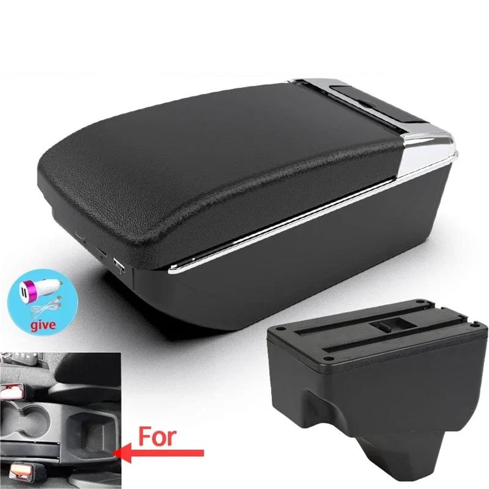 Auto Mittelkonsole Armlehnenbox Für Peugeot Für 2008 208 2019–2024 Auto-Armlehnen-Aufbewahrungsbox Teile Innenraum Autozubehör Mittelarmkonsole(Style A2) von SRQORT