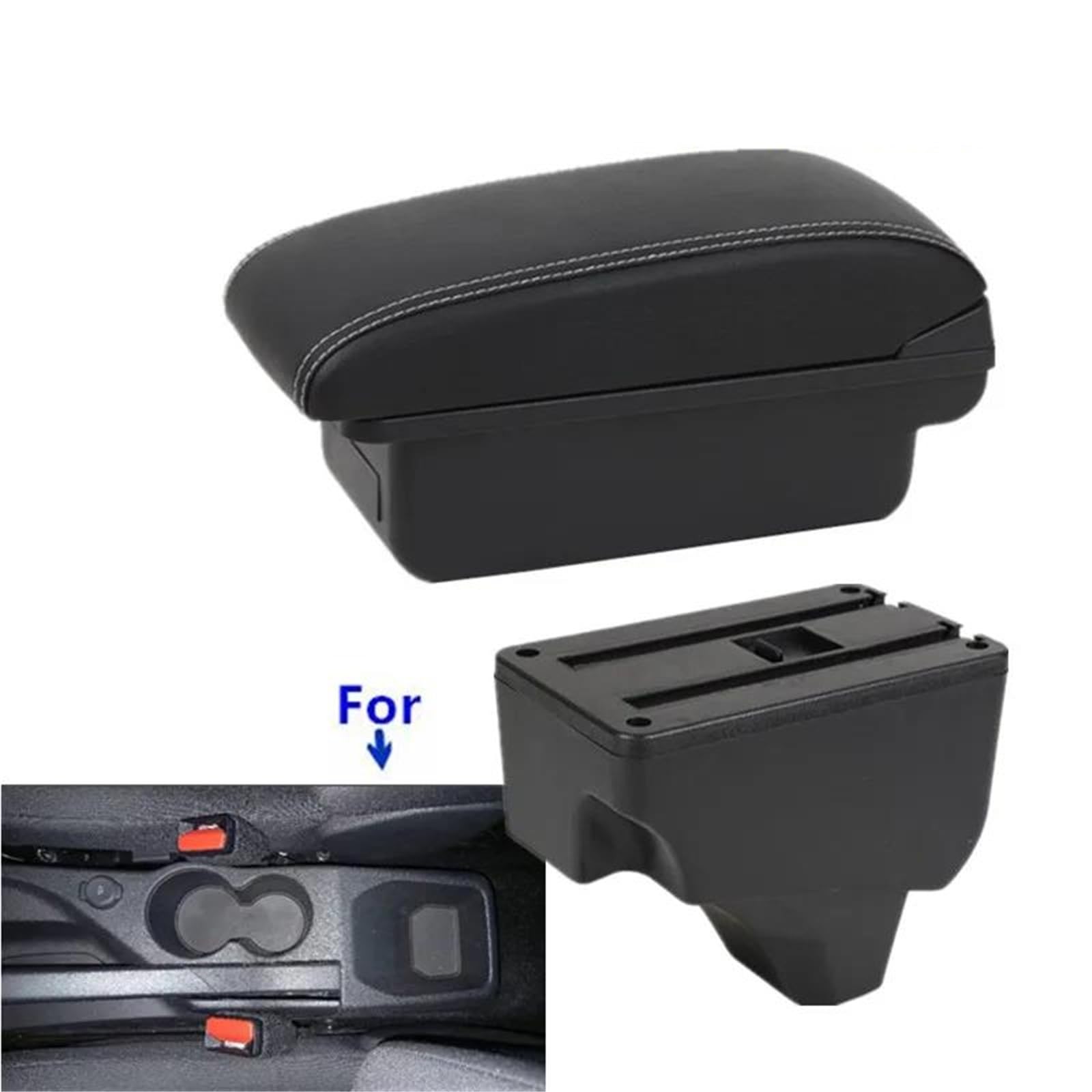 Auto Mittelkonsole Armlehnenbox Für Peugeot Für 2008 208 2019–2024 Auto-Armlehnen-Aufbewahrungsbox Teile Innenraum Autozubehör Mittelarmkonsole(Style A3) von SRQORT