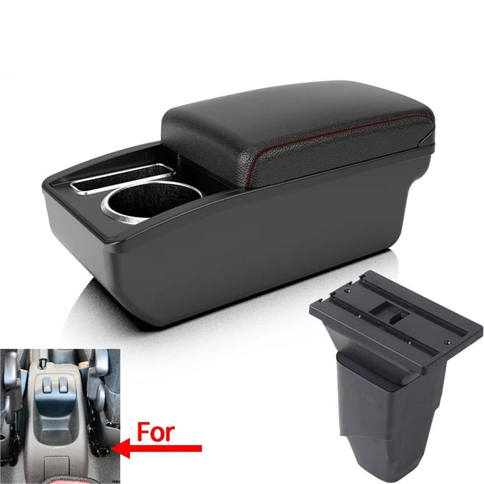 Auto Mittelkonsole Armlehnenbox Für Peugeot Für 206 CC Cabrio Auto Armlehne Aufbewahrungsbox Innenraum Nachrüstteile Zubehör Mittelarmkonsole(Style A1) von SRQORT
