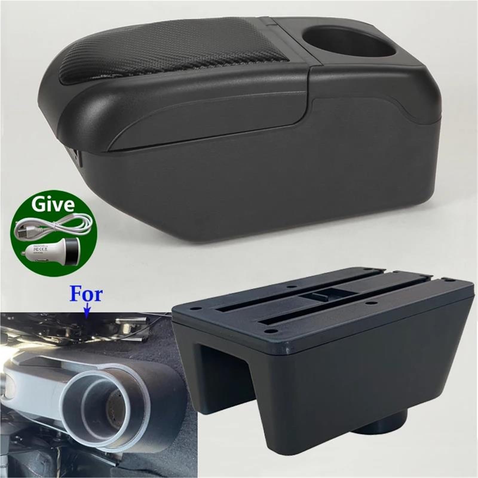 Auto Mittelkonsole Armlehnenbox Für Seat Für Ibiza 6J Für Ibiza 6L Auto Armlehne Aufbewahrungsbox Innenraum Autozubehör Arm Mittelarmkonsole(Schwarz) von SRQORT