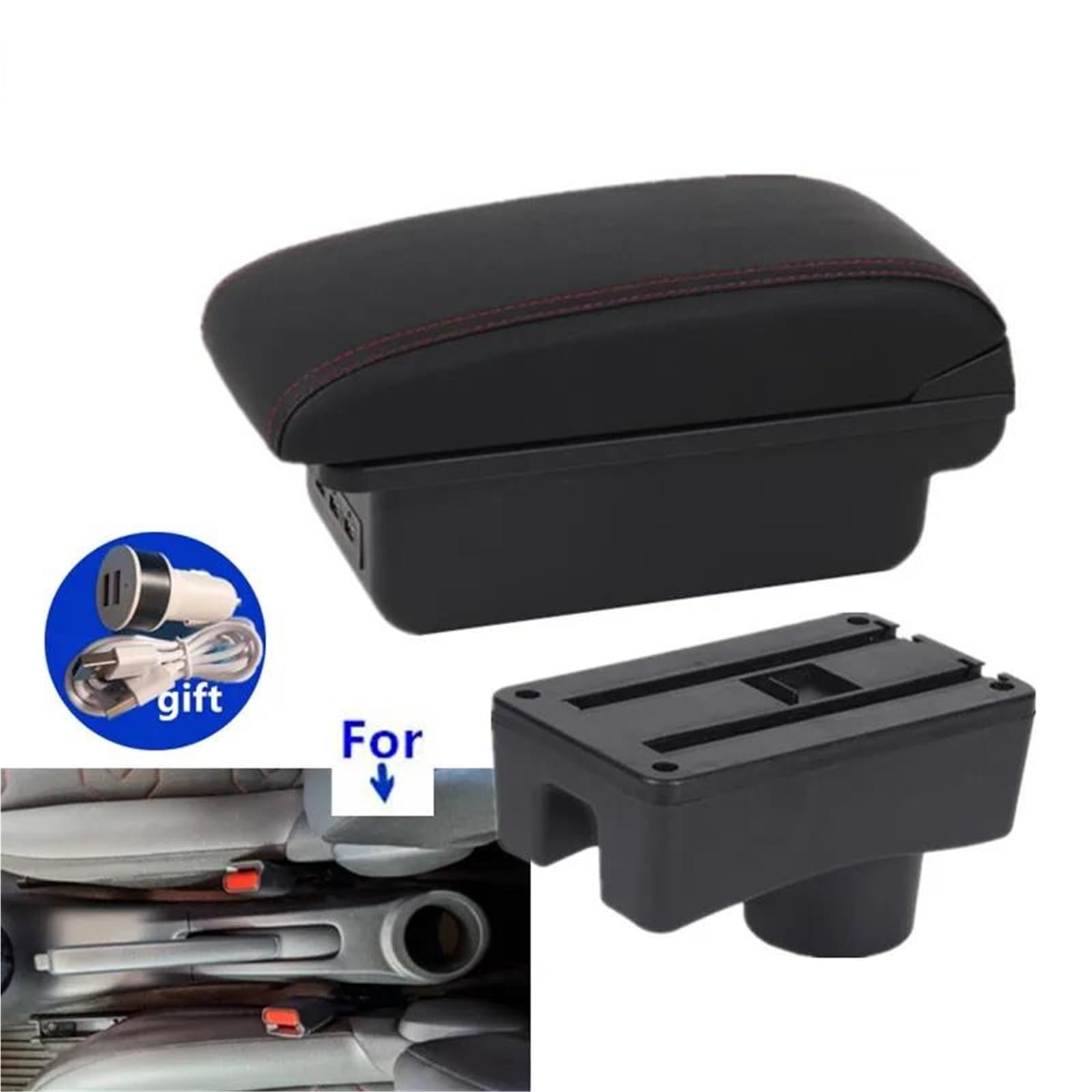 Auto Mittelkonsole Armlehnenbox Für Toyota Für Aygo X Auto Armlehne Autozubehör Innen Zentrale Aufbewahrungsbox Nachrüstteile Mittelarmkonsole(Style B2) von SRQORT