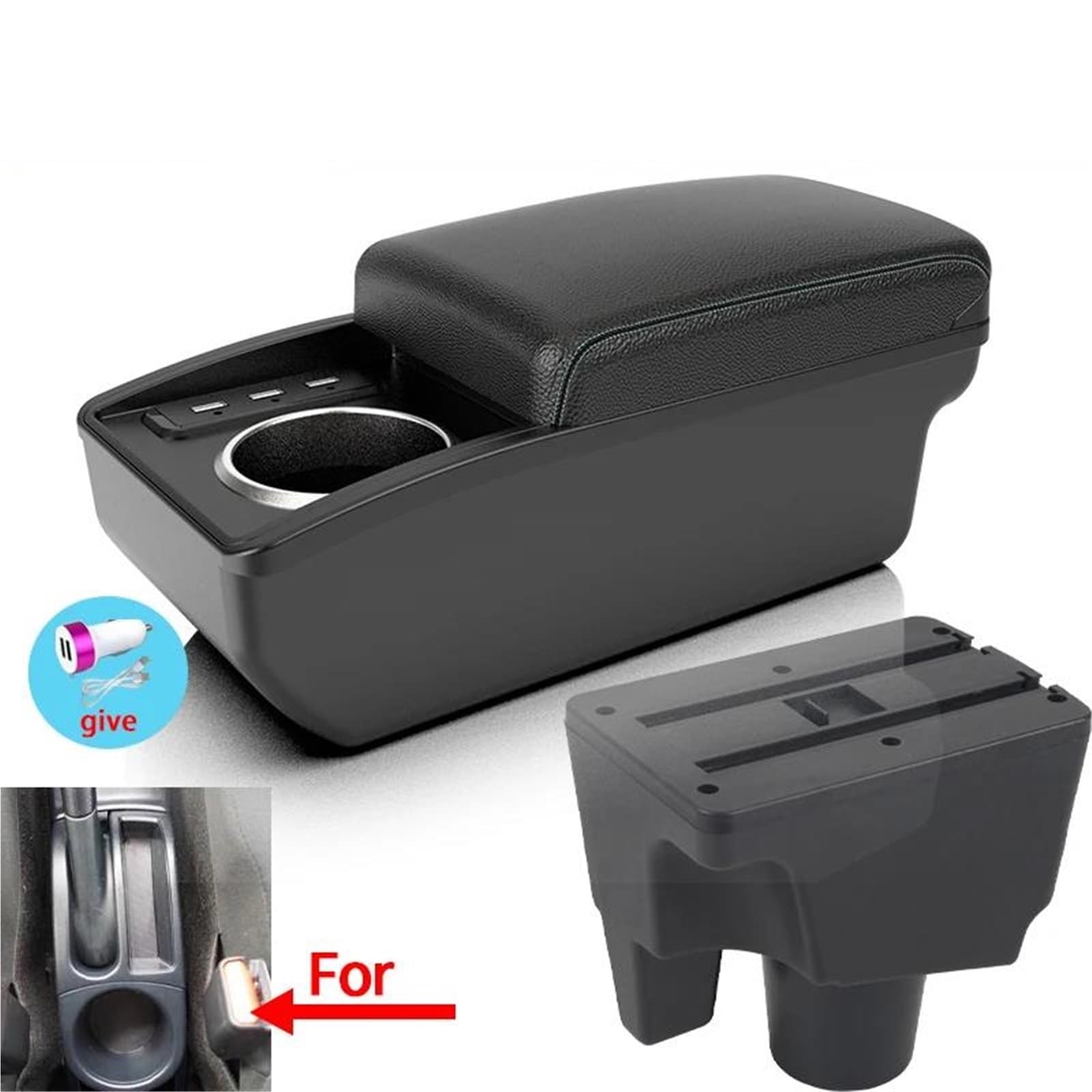 Auto Mittelkonsole Armlehnenbox Für Toyota Für Prius C Für Aqua Armlehne Aufbewahrungsbox Dedizierte Nachrüstteile Innenausstattung Mittelarmkonsole(Style B3) von SRQORT